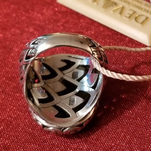 925 STERLING SILVER 18KT GOLD ACCENTS BALI RING - Picture 4 of 4